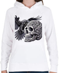 printfashion Koponya - Női kapucnis pulóver - Fehér (17199069)