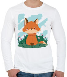 printfashion Bébi róka - Férfi hosszú ujjú póló - Fehér (17100316)