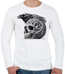 printfashion Koponya - Férfi hosszú ujjú póló - Fehér (17197527)