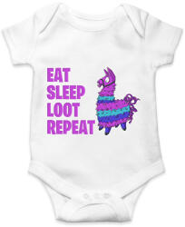 printfashion Eat Sleep Loot Repeat - Baba Body - Fehér (17379720)