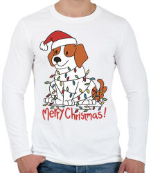 printfashion Karácsonyi beagle - Férfi hosszú ujjú póló - Fehér (16977468)