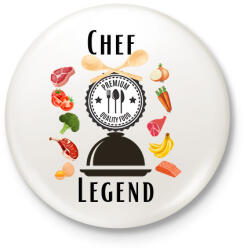 printfashion Chef Legend - Kitűző, hűtőmágnes - Fehér (17245662)
