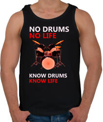 printfashion no drums no life - Férfi atléta - Fekete (17256467)