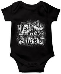 printfashion Muszáj innom mert a feleségem gyűjti az üvegeket - Fehér - Baba Body - Fekete (17226211)