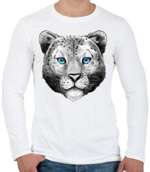 printfashion Hóleopárd - Férfi hosszú ujjú póló - Fehér (17020190)