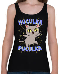 printfashion Huculka Puculka macska - Női atléta - Fekete (17362148)