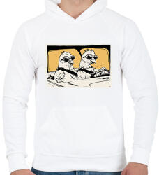printfashion Menő galambok - Férfi kapucnis pulóver - Fehér (17118810)
