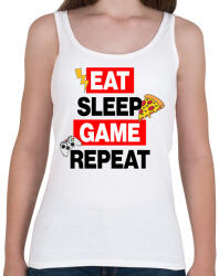 printfashion eat sleep game repeat - Női atléta - Fehér (17482815)
