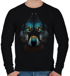 printfashion Farkas - Férfi pulóver - Fekete (16950872)
