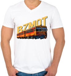 printfashion BZMOT - Férfi V-nyakú póló - Fehér (17219519)
