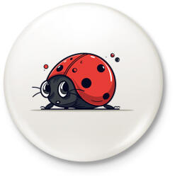 printfashion Katicabogár - Kitűző, hűtőmágnes - Fehér (17470594)