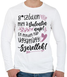 printfashion Minden nap ugyanúgy szeretlek - Férfi hosszú ujjú póló - Fehér (17264592)