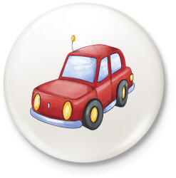 printfashion Piros autó - Kitűző, hűtőmágnes - Fehér (17132576)