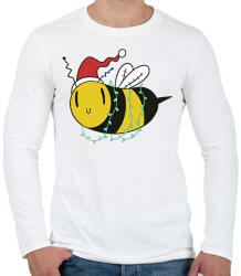 printfashion Karácsonyi méhecske - Férfi hosszú ujjú póló - Fehér (16981040)