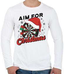 printfashion Karácsonyi darts - Férfi hosszú ujjú póló - Fehér (16983344)