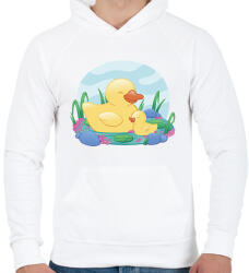 printfashion Kacsák - Férfi kapucnis pulóver - Fehér (17111159)