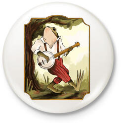 printfashion Bendzszó béka - Kitűző, hűtőmágnes - Fehér (17051966)