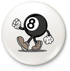 printfashion Biliárd golyó - Kitűző, hűtőmágnes - Fehér (17067326)