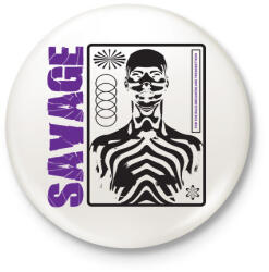 printfashion savage streetwear - Kitűző, hűtőmágnes - Fehér (17244312)