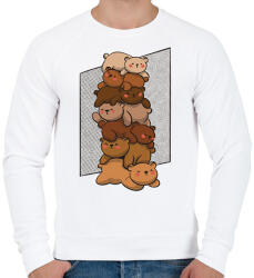 printfashion Kismackók - Férfi pulóver - Fehér (17120519)