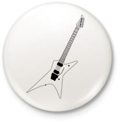 printfashion Gitár - Kitűző, hűtőmágnes - Fehér (17436730)