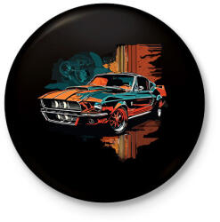 printfashion Autó - Kitűző, hűtőmágnes - Fekete (17375225)