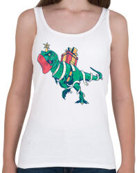 printfashion Karácsonyi T-Rex - Női atléta - Fehér (16998641)