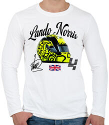 printfashion Lando-Norris-sisak - Férfi hosszú ujjú póló - Fehér (17313714)