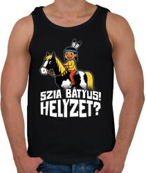 printfashion Szia Bátyus! Helyzet? - Fehér - Férfi atléta - Fekete (17358047)