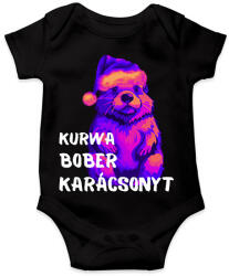 printfashion Kurwa bober karácsonyt - Baba Body - Fekete (17107413)