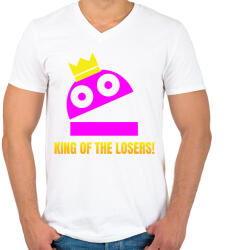 printfashion R. E. P. O. - King of the losers szinezhető - Férfi V-nyakú póló - Fehér (17417869)