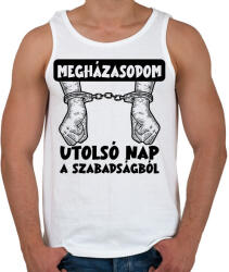 printfashion Utolsó nap a szabadságból fekete - Férfi atléta - Fehér (17467914)