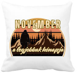 printfashion November a legjobbak hónapja 1 - Párnahuzat, Díszpárnahuzat - Fehér (16904731)
