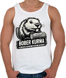 printfashion Bober kurwa - Férfi atléta - Fehér (17156500)