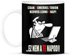 printfashion EGY NAP EGY EMBER - Bögre - Fekete (17335478)