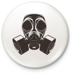 printfashion Gázmaszk - Kitűző, hűtőmágnes - Fehér (17129877)