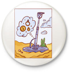 printfashion Fém detektor - Kitűző, hűtőmágnes - Fehér (17169920)