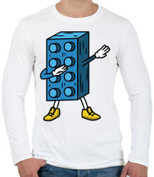 printfashion Lego dab - Férfi hosszú ujjú póló - Fehér (17171880)