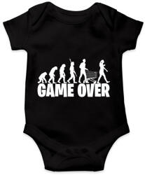 printfashion Game over evolúció fehér - Baba Body - Fekete (17471941)