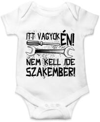 printfashion itt vagyok én nem kell ide szakember fekete - Baba Body - Fehér (17194724)