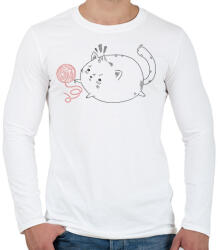 printfashion Dagi cica - Férfi hosszú ujjú póló - Fehér (17123689)