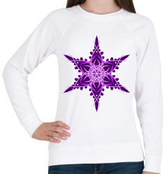 printfashion Hópehely mandala - lila - Női pulóver - Fehér (17022470)