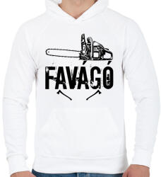 printfashion favágó - Férfi kapucnis pulóver - Fehér (17465583)