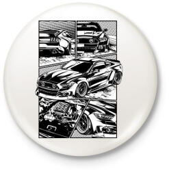 printfashion MUSTANG GTR - Kitűző, hűtőmágnes - Fehér (17393246)