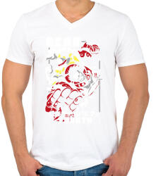 printfashion One Piece Gear 4 - Férfi V-nyakú póló - Fehér (17411819)