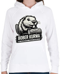 printfashion Bober kurwa - Női kapucnis pulóver - Fehér (17156860)