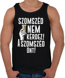 printfashion Szomszéd nem kérdez szomszéd önt - Férfi atléta - Fekete (16931304)