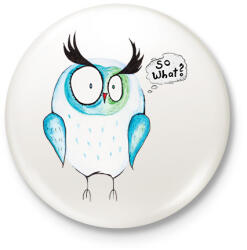 printfashion Aquarell Fura Bagoly - So What? - Kitűző, hűtőmágnes - Fehér (17225764)