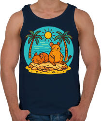 printfashion Napozó deguk - Férfi atléta - Sötétkék (17449344)