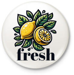 printfashion Friss citrom - Kitűző, hűtőmágnes - Fehér (17134827)